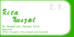 rita nuszpl business card